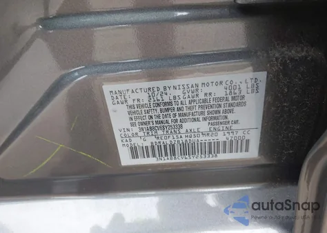 2025 Nissan Sentra Sv from USA, damaged, VIN 3N1AB8CV6SY253338